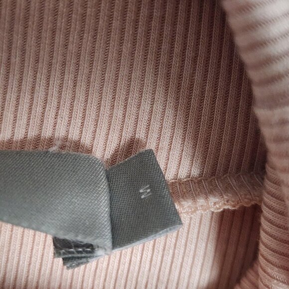 Vince Shirt Womens Medium Pink Ribbed Mock Neck Quarter Zip Long Sleeve Modal - Picture 4 of 11